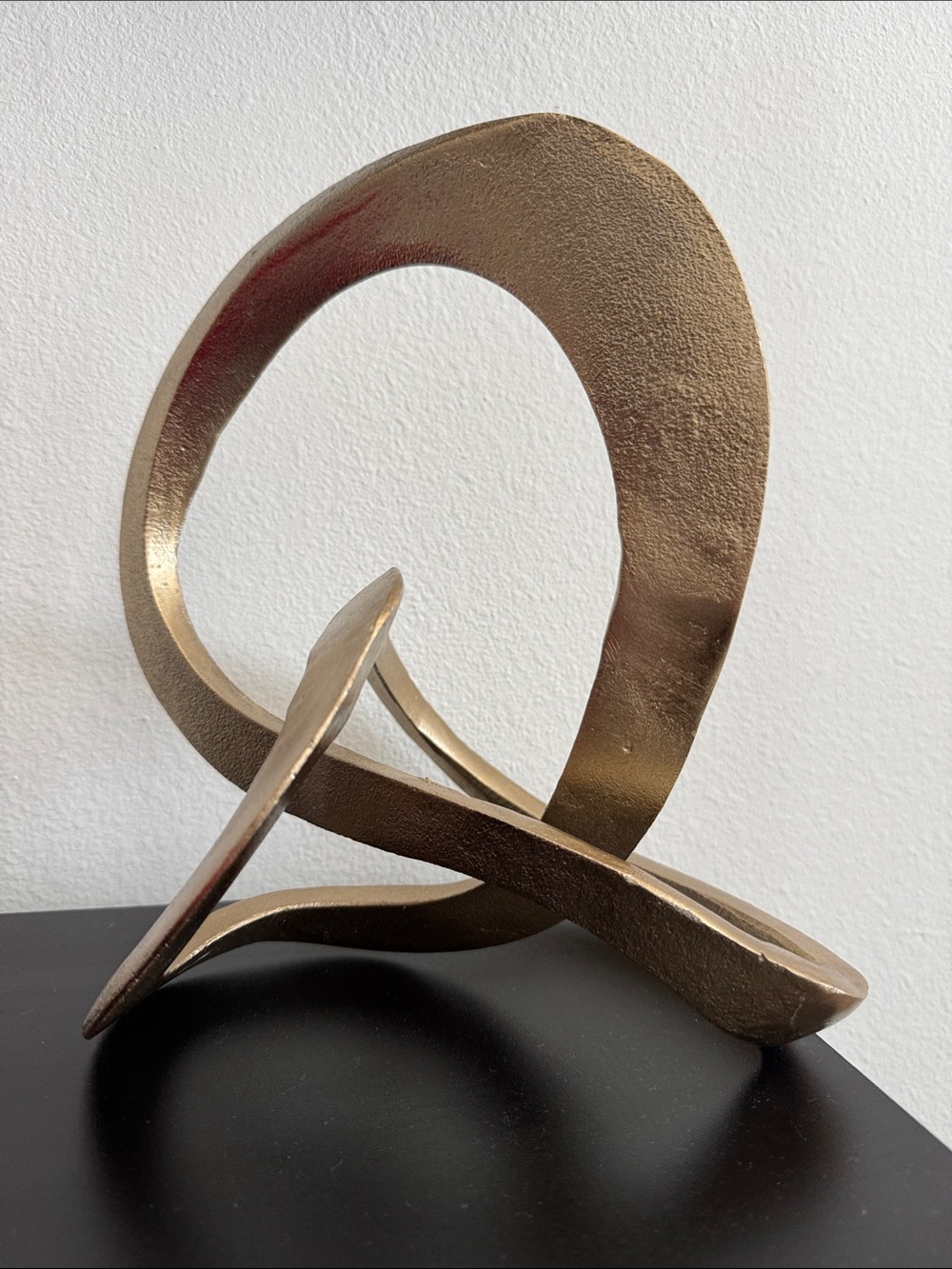 Abstract Loop Metal Sculpture - Gold Home Art - Picture 2 of 2